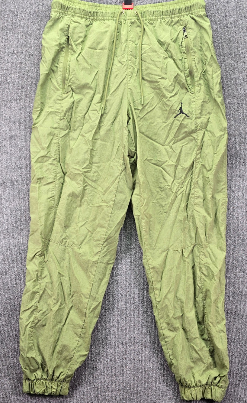 Jordan Sport Jam Warmup Pants Mens Large Olive Green Logo Nylon Track Joggers